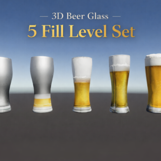 ビール量違い5種セット | Unity対応3Dモデル素材
