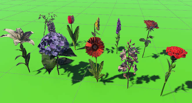 【3Dモデル】人気の花セット10種をBOOTHで公開しました