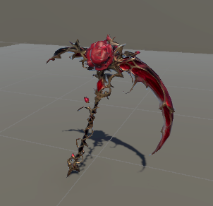 【無料3Dモデル】薔薇モチーフの大鎌「薔薇月のレイヴンサイズ」